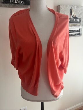 Old Navy Coral Open-Front Short-Sleeve Cardigan